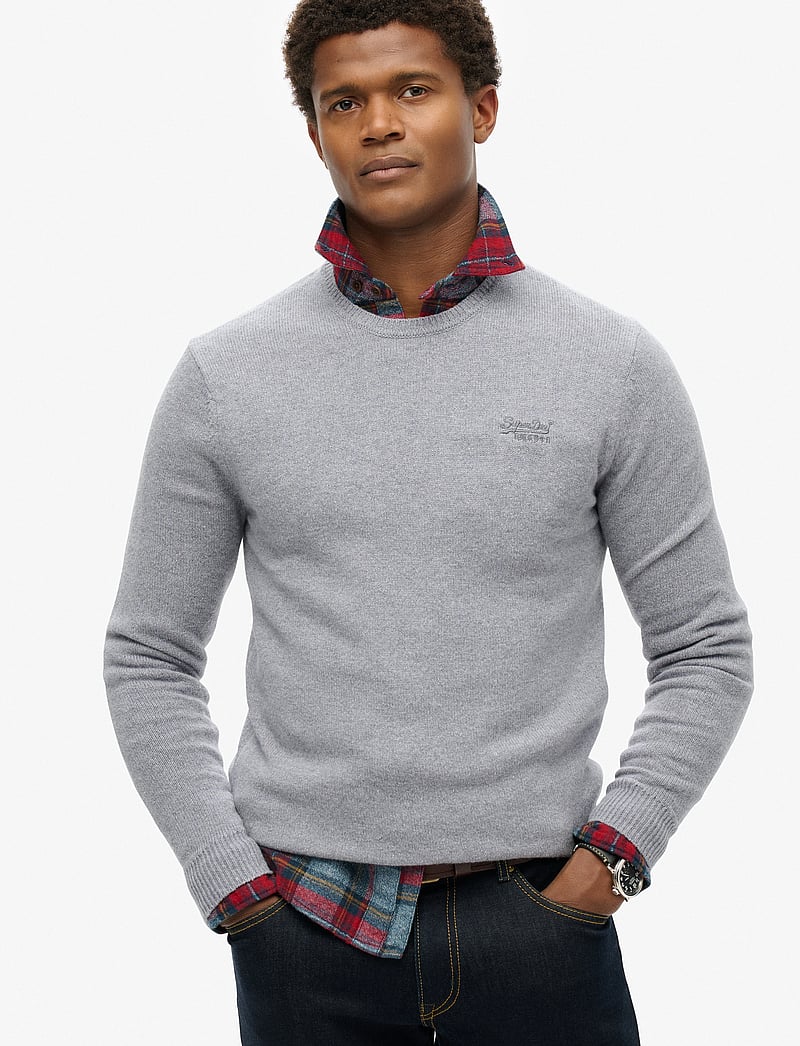Superdry - ESSENTIAL SLIM FIT CREW JUMPER - rundhalsad - cloud grey marl - 0