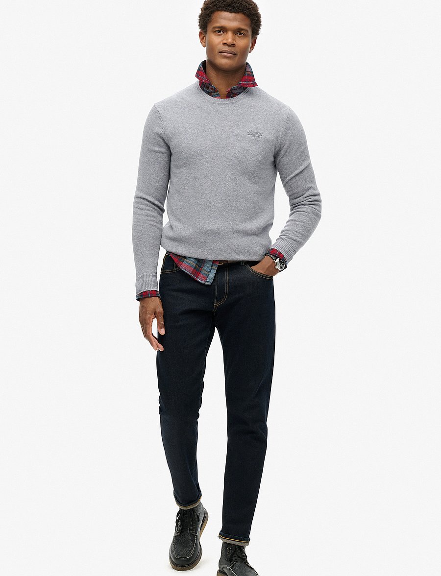 Superdry - ESSENTIAL SLIM FIT CREW JUMPER - Ümmarguse kaelusega kudumid - cloud grey marl - 2