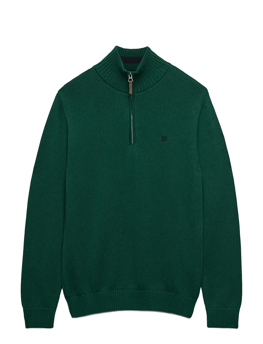 Superdry - COTTON CLASSICS KNIT HENLEY - forest green - 1