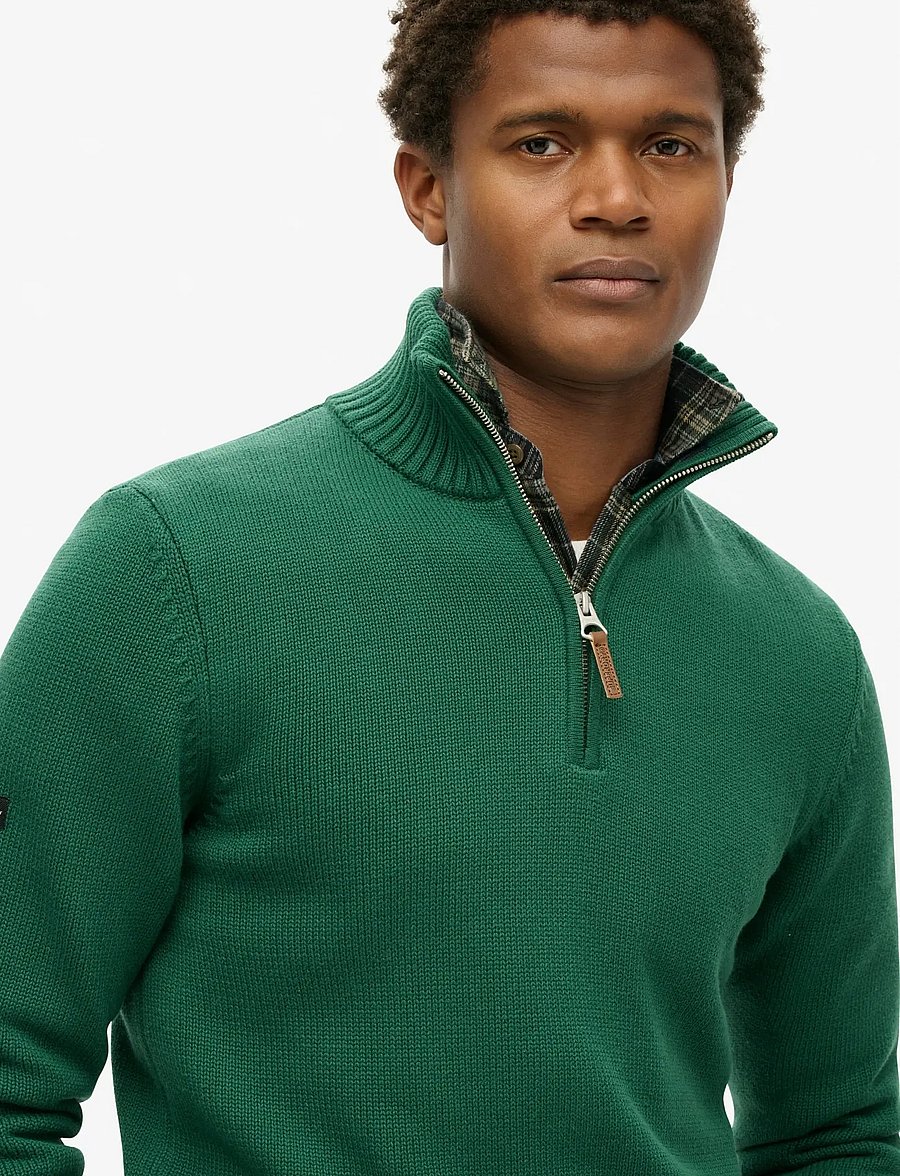 Superdry - COTTON CLASSICS KNIT HENLEY - forest green - 4