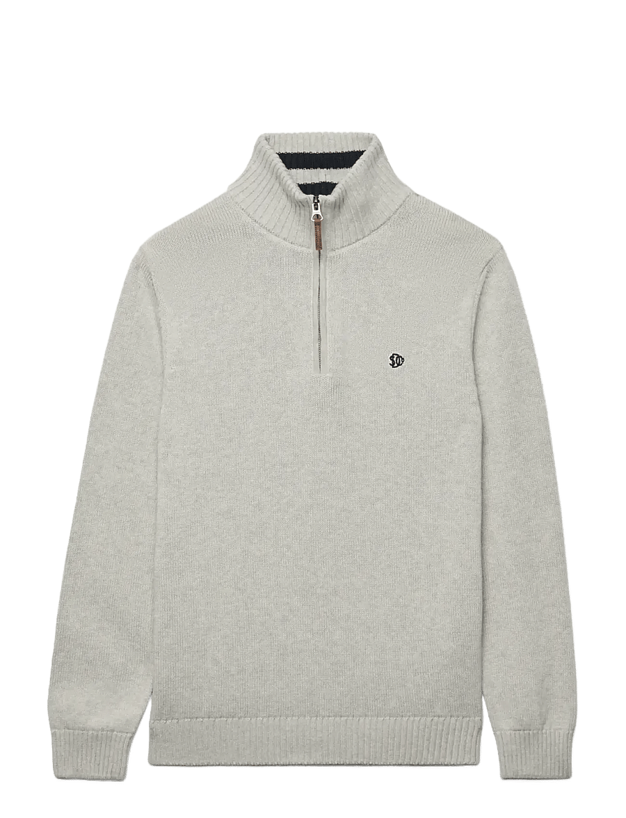 Superdry - COTTON CLASSICS KNIT HENLEY - grey marl - 1