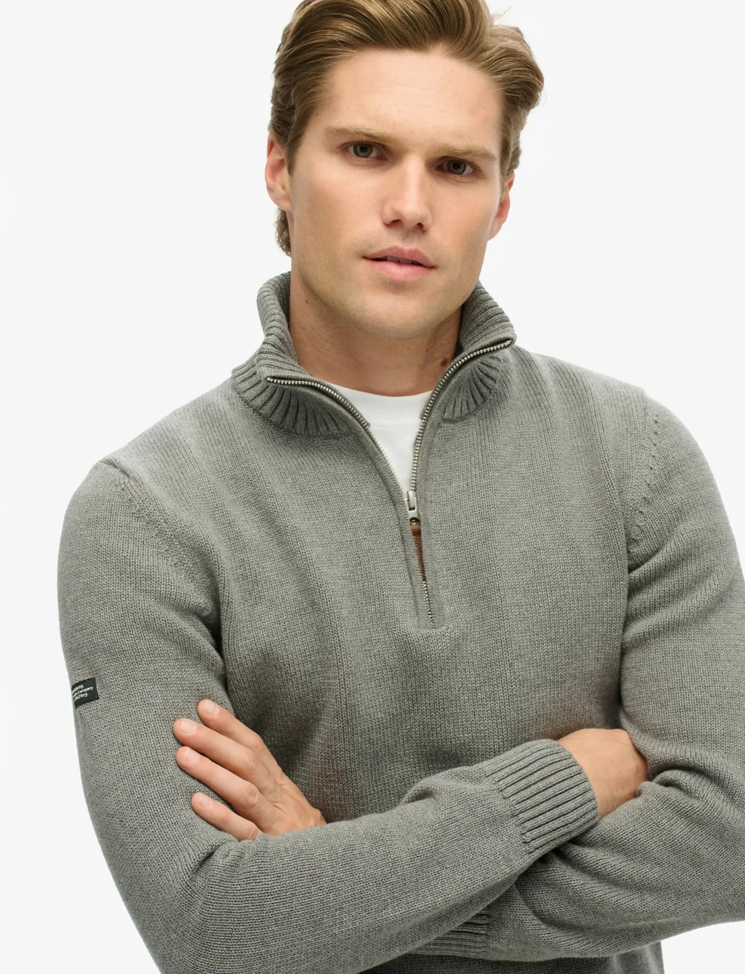 Superdry - COTTON CLASSICS KNIT HENLEY - grey marl - 4