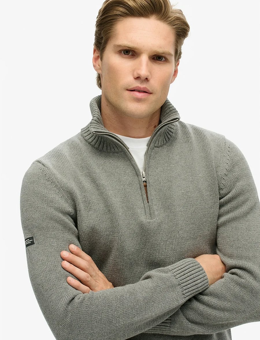 Superdry - COTTON CLASSICS KNIT HENLEY - grey marl - 4