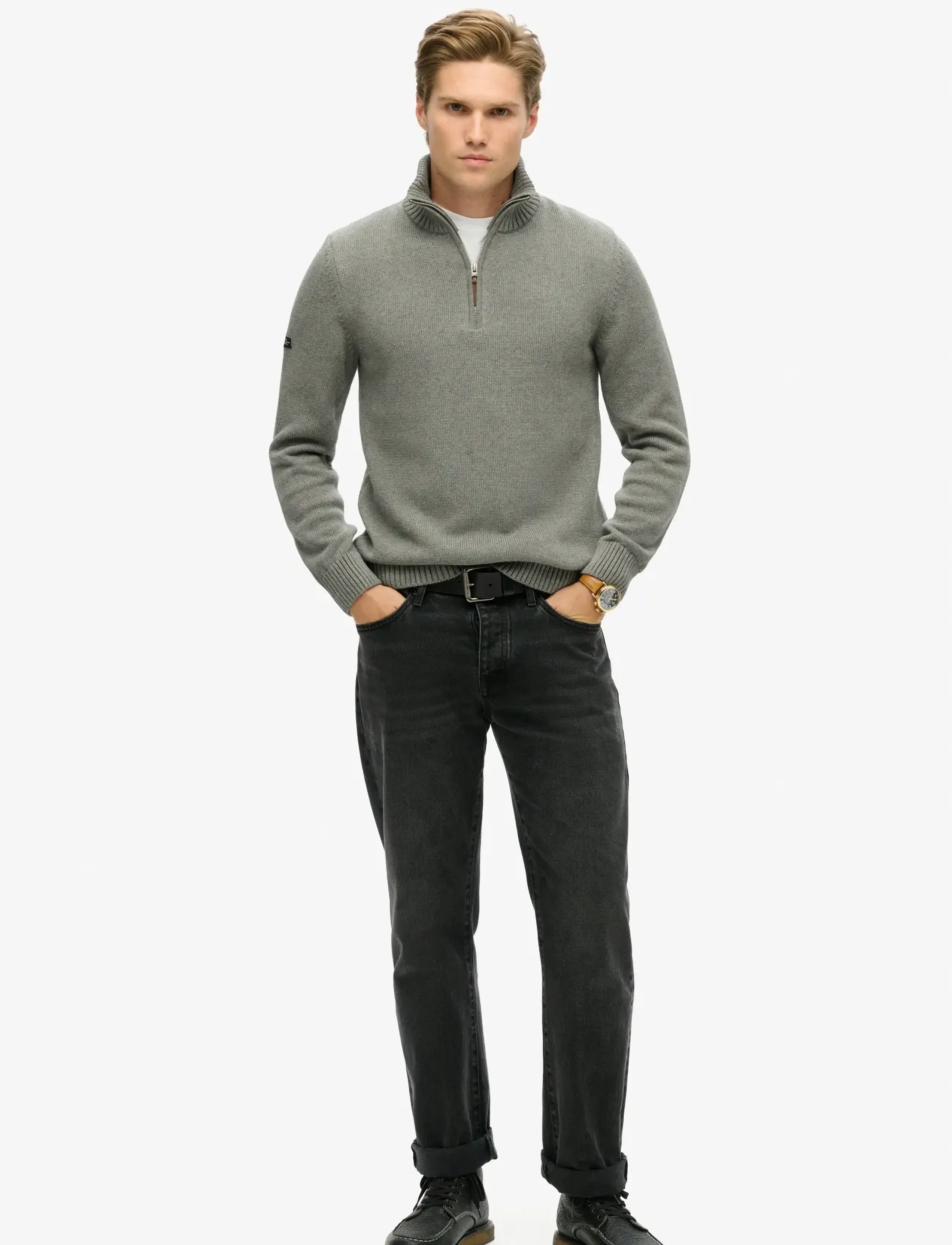 Superdry - COTTON CLASSICS KNIT HENLEY - grey marl - 5