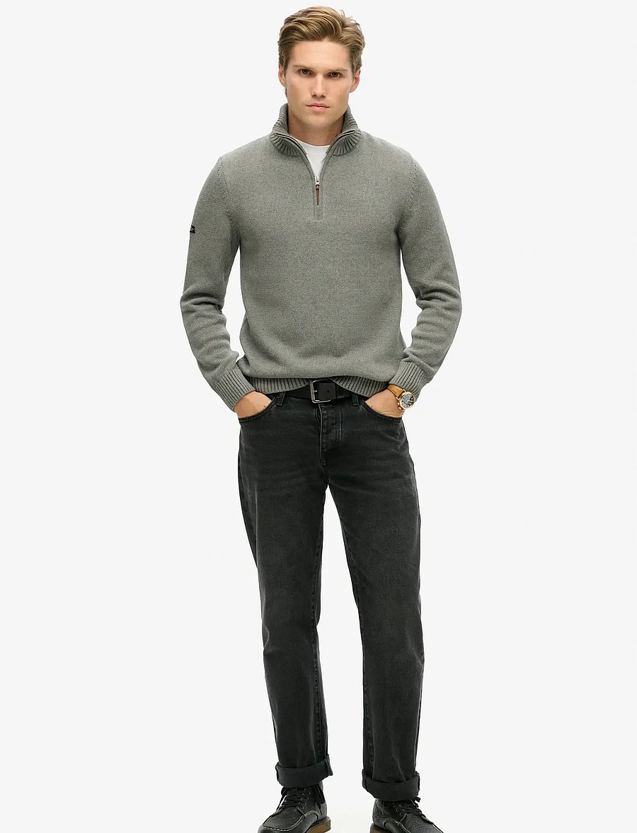 Superdry - COTTON CLASSICS KNIT HENLEY - grey marl - 5
