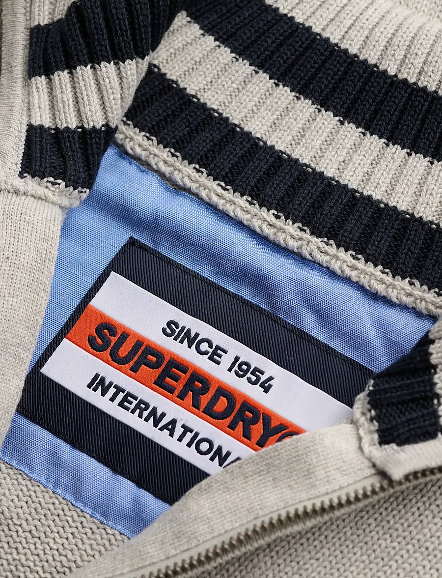 Superdry - COTTON CLASSICS KNIT HENLEY - half zip-tröjor - grey marl - 5
