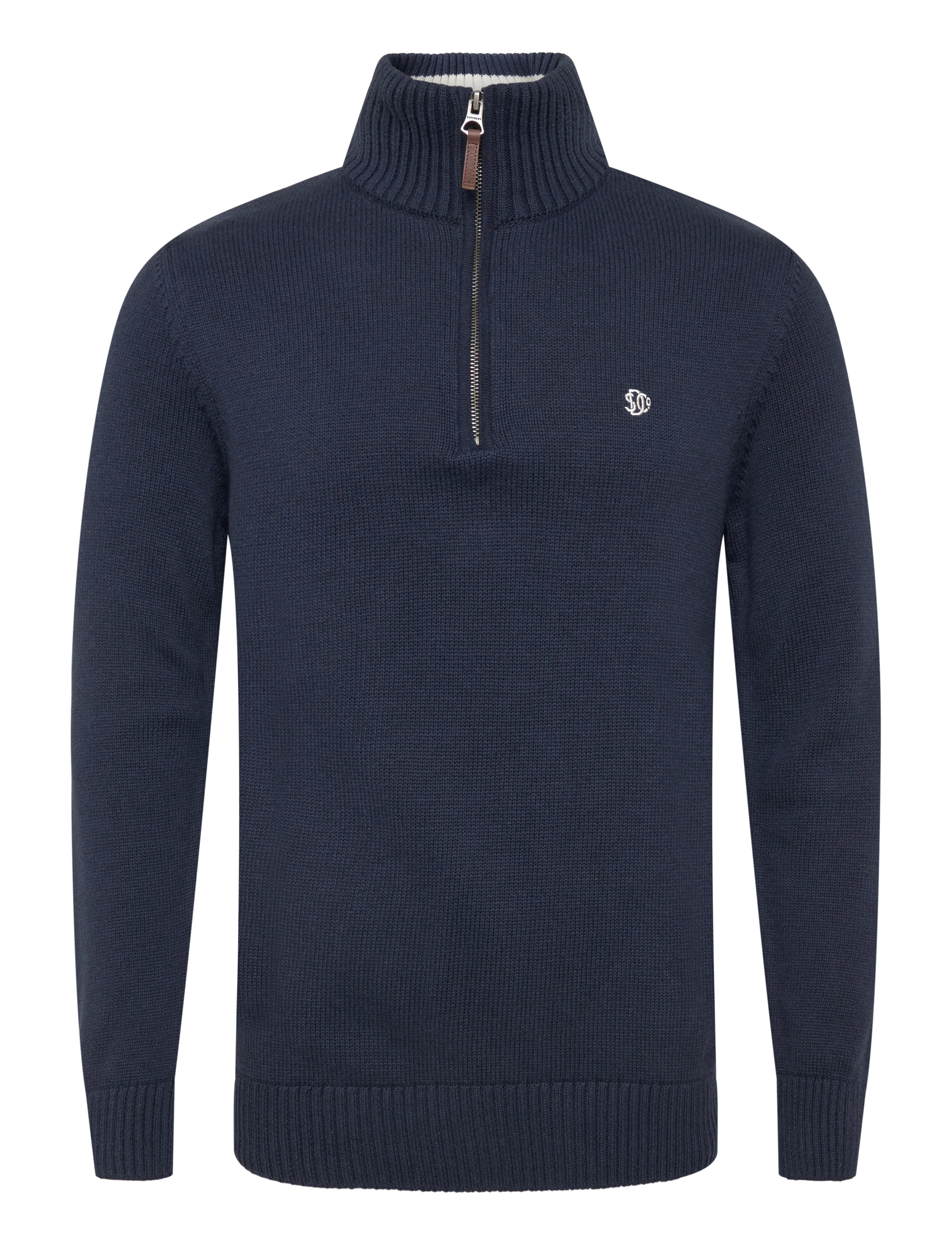 Superdry - COTTON CLASSICS KNIT HENLEY - pullover mit halbem reißverschluss - indigo blue marl - 1
