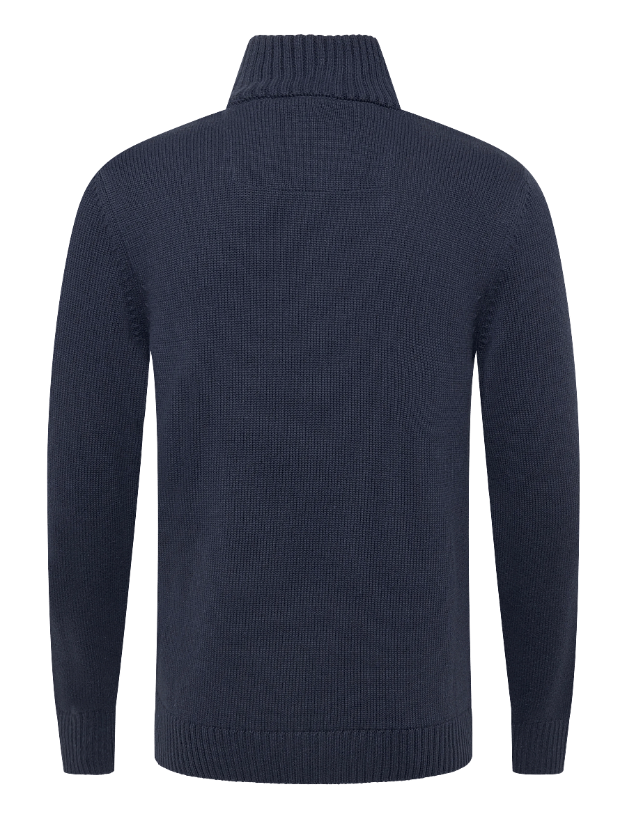 Superdry - COTTON CLASSICS KNIT HENLEY - pullover mit halbem reißverschluss - indigo blue marl - 2