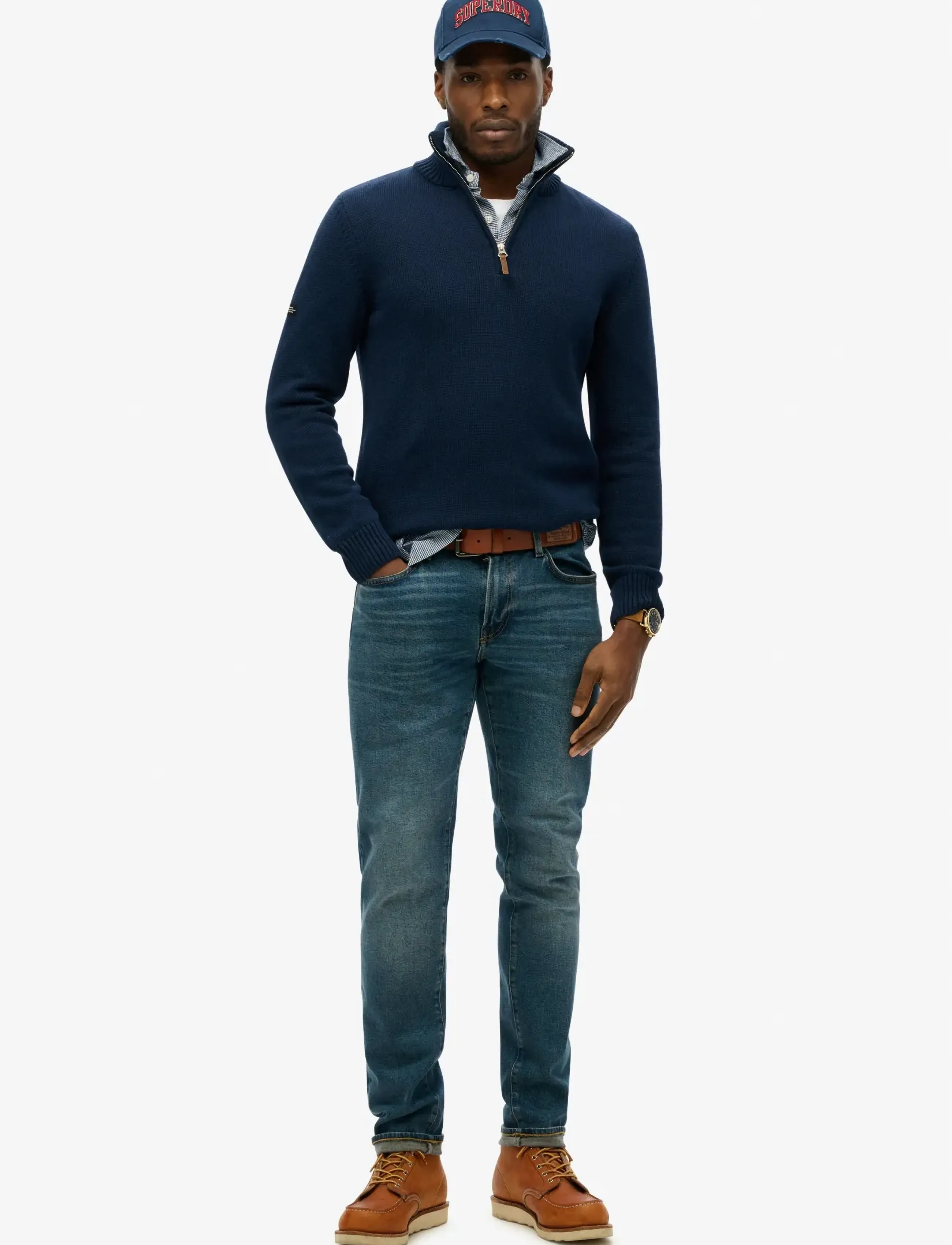 Superdry - COTTON CLASSICS KNIT HENLEY - höstkläder - indigo blue marl - 4