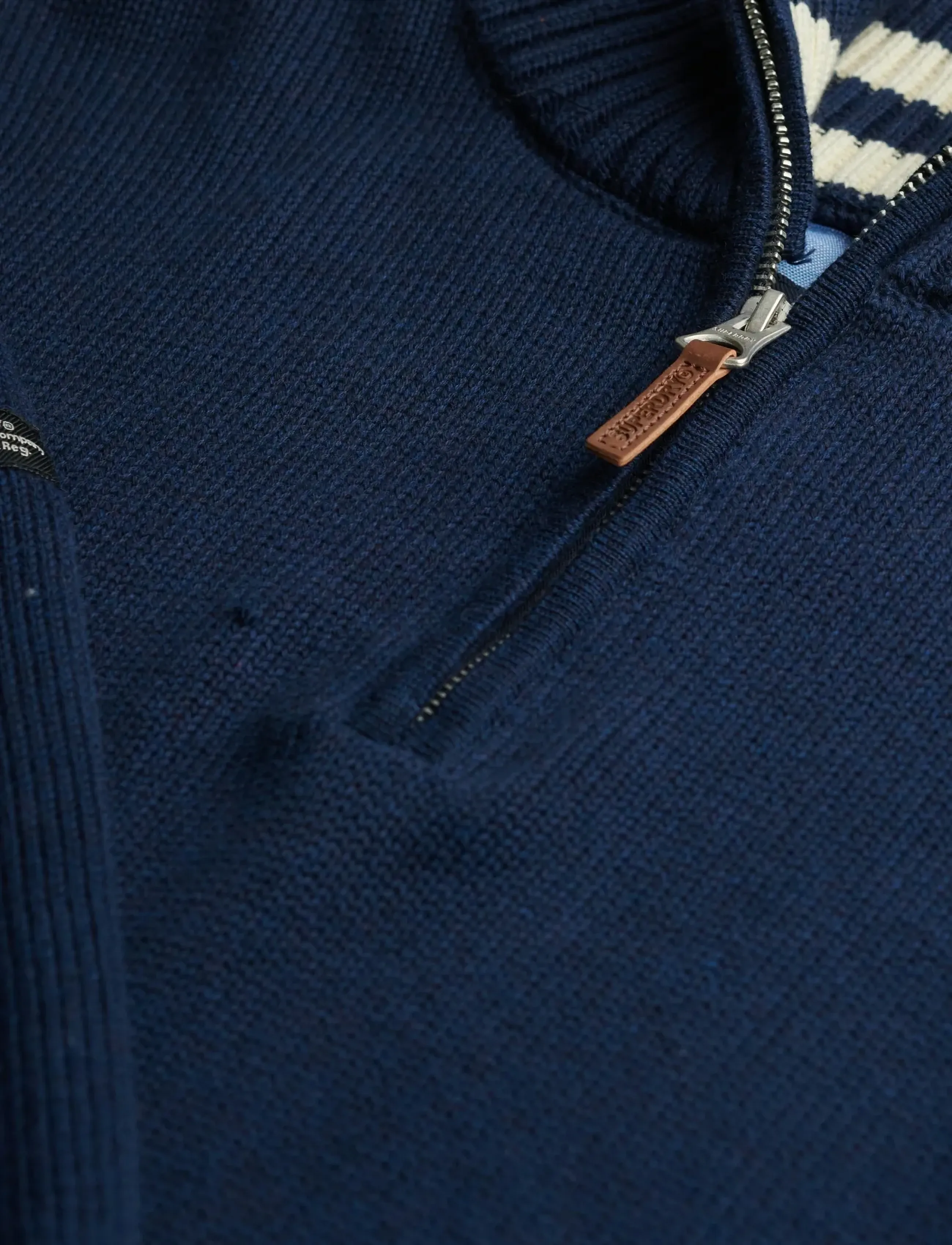 Superdry - COTTON CLASSICS KNIT HENLEY - höstkläder - indigo blue marl - 5