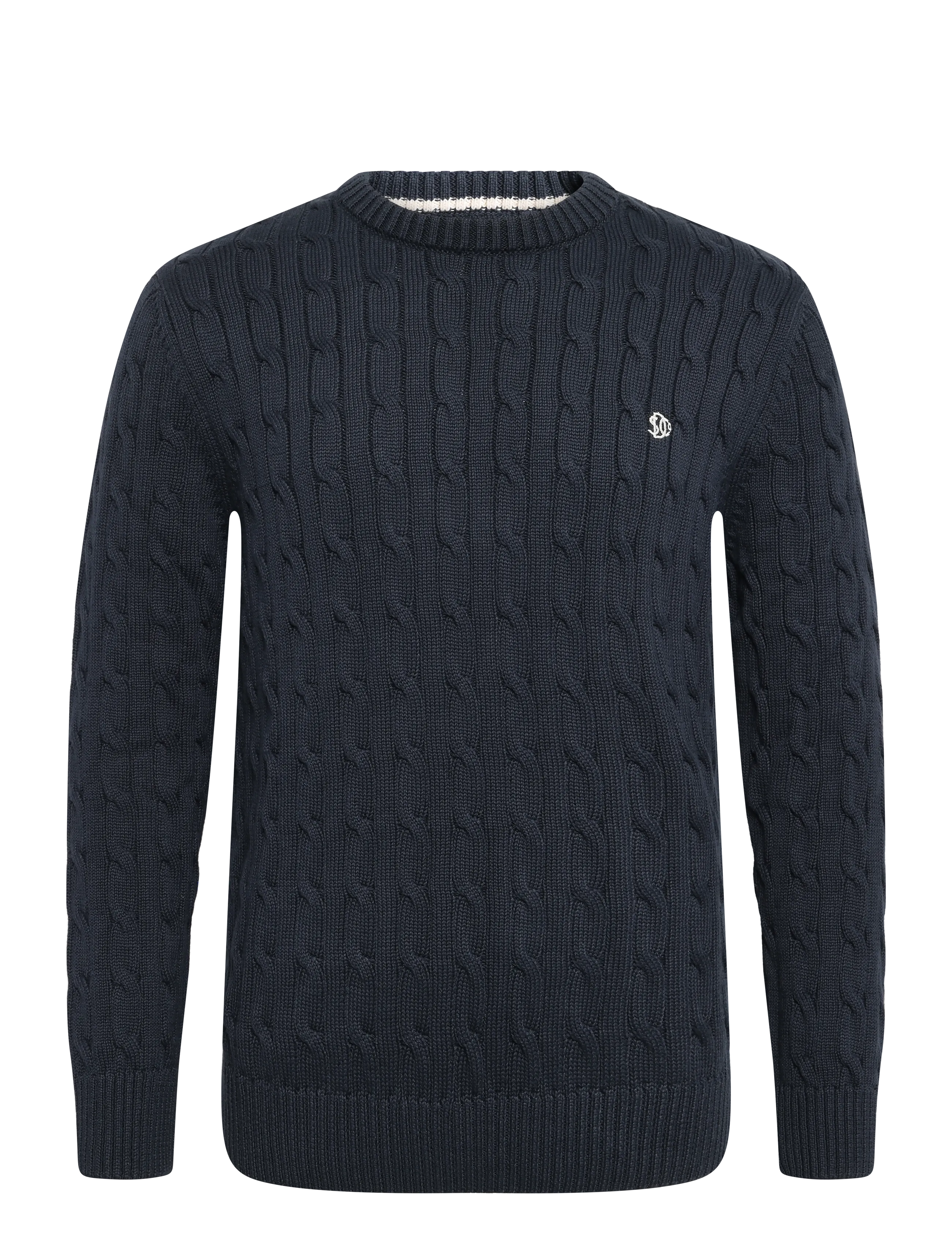 Superdry - COTTON CLASSIC CABLE KNIT CREW - Ümara kaelusega - navy - 1