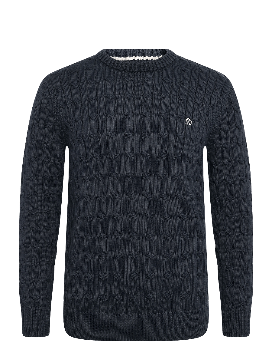 Superdry - COTTON CLASSIC CABLE KNIT CREW - Ümara kaelusega - navy - 1