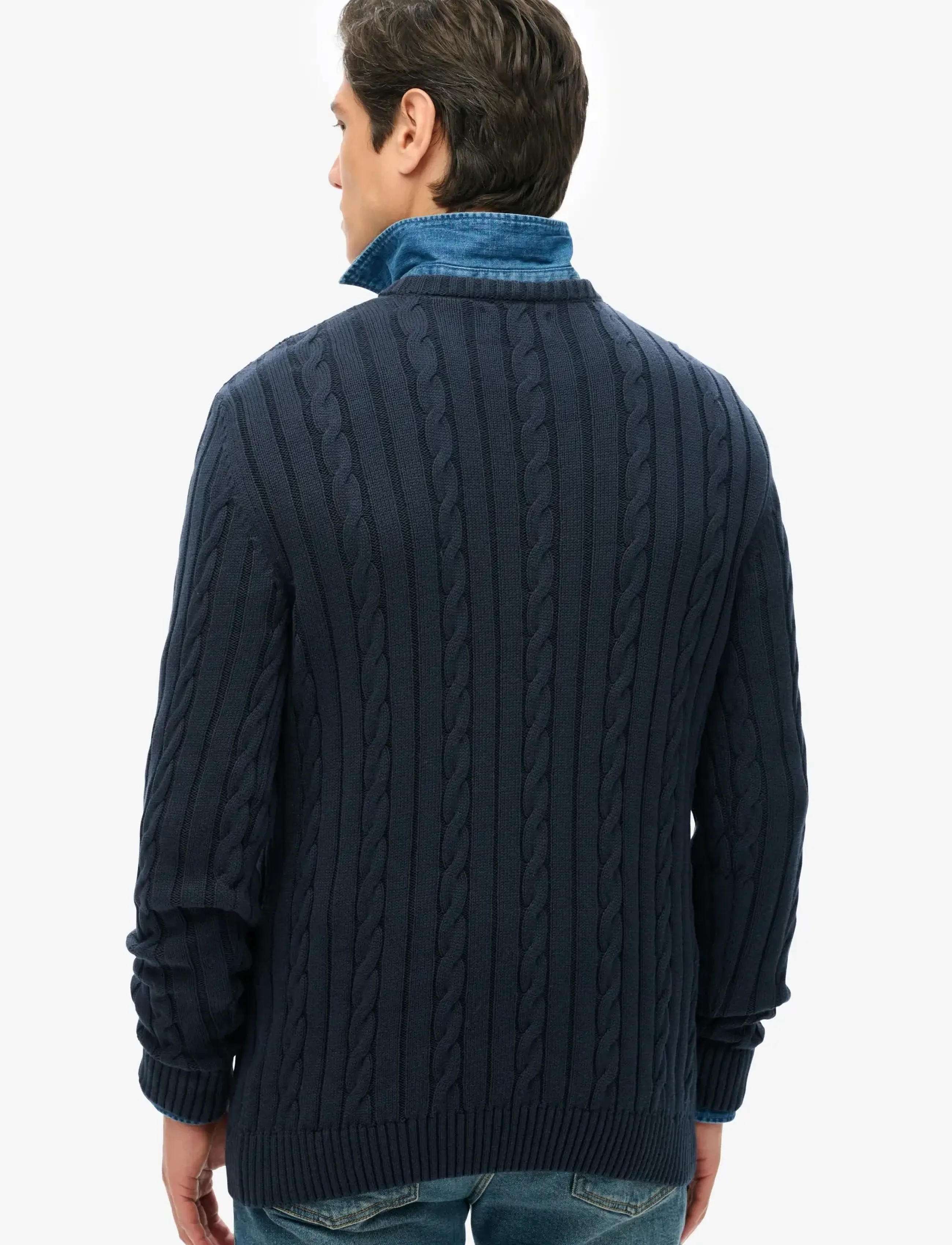 Superdry - COTTON CLASSIC CABLE KNIT CREW - navy - 2