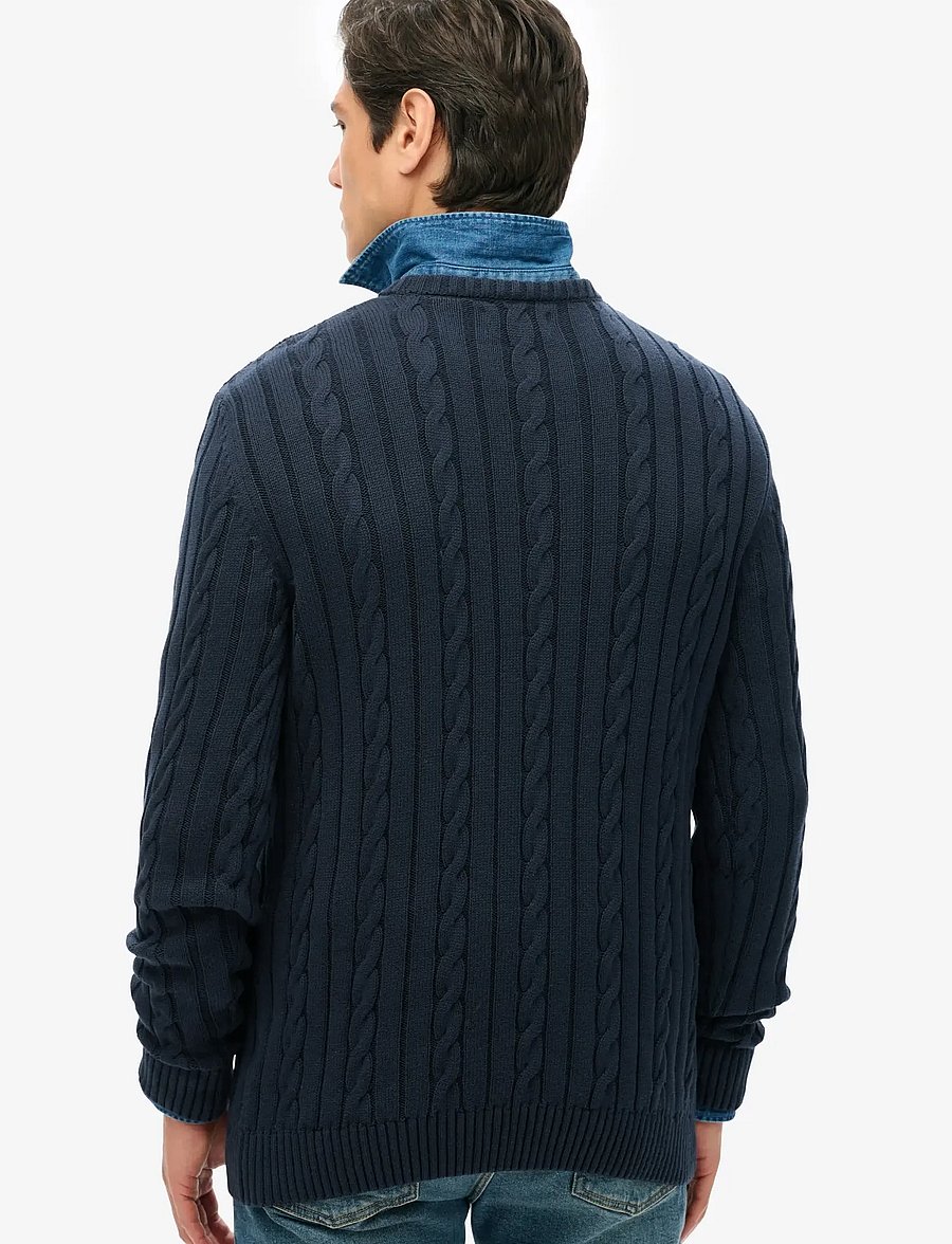 Superdry - COTTON CLASSIC CABLE KNIT CREW - navy - 2