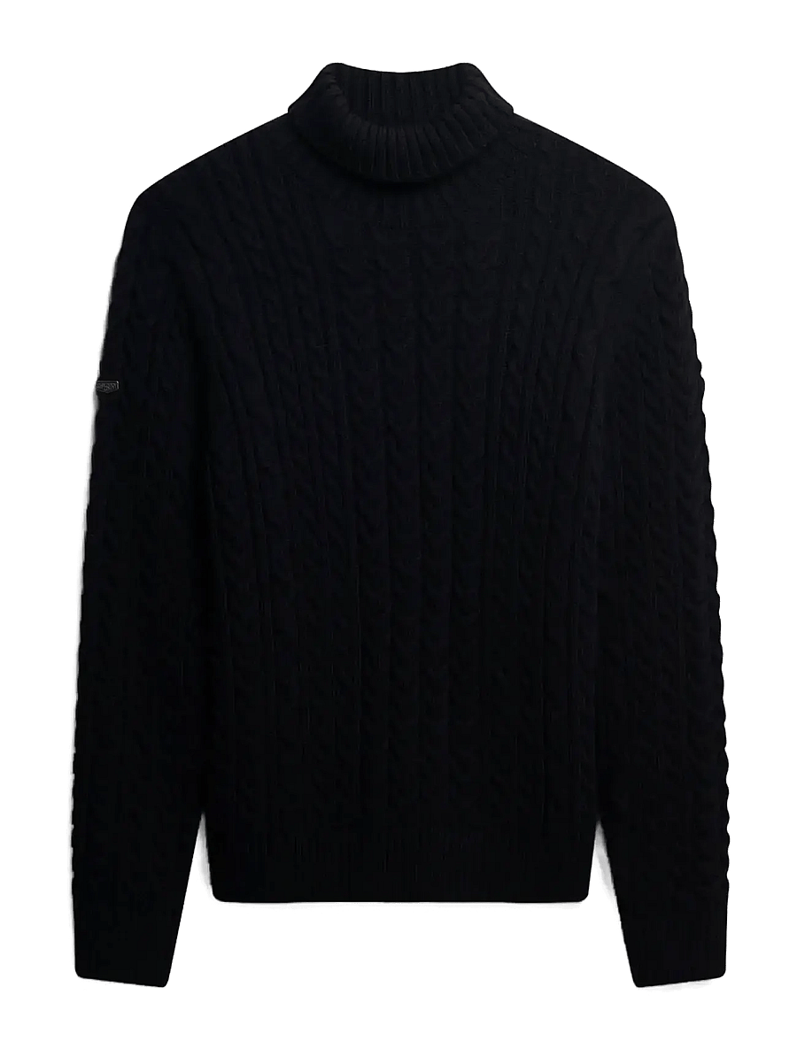 Superdry - JACOB CABLE ROLL NECK JUMPER - pyöreäaukkoiset - eclipse navy - 1