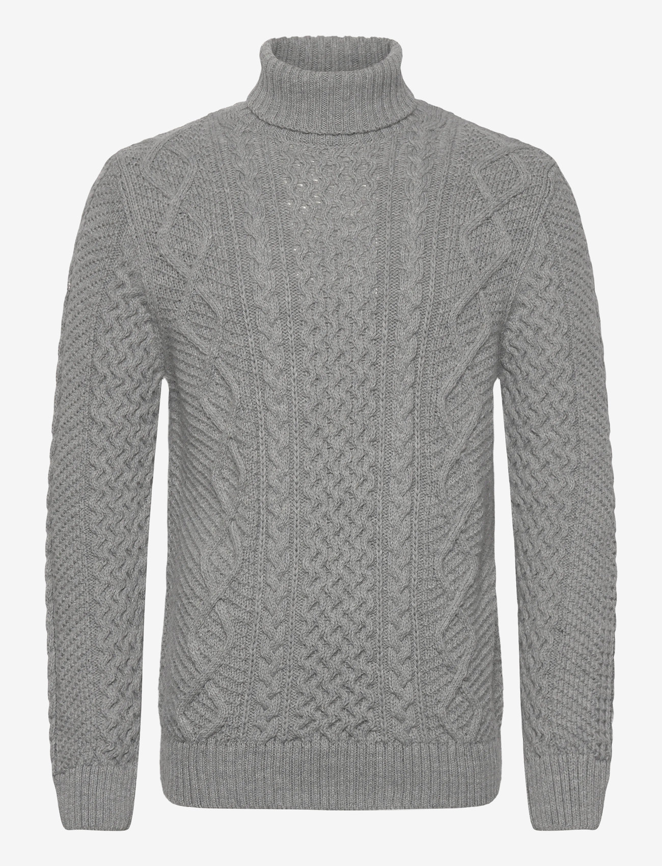 Superdry - JACOB CABLE ROLL NECK JUMPER - herbstliche kleidung - mid grey - 0