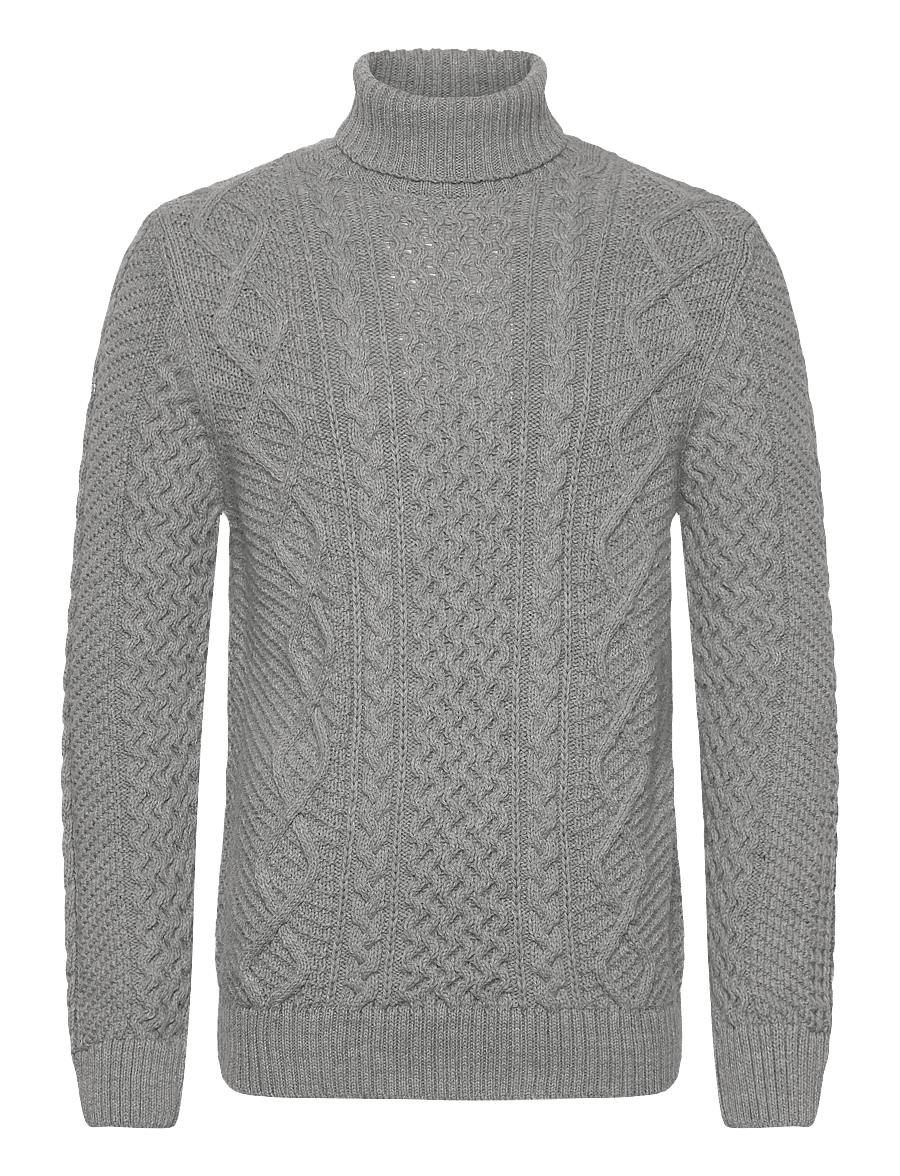 Superdry - JACOB CABLE ROLL NECK JUMPER - megztiniai su apvalia apykakle - mid grey - 1