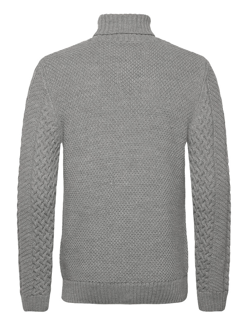Superdry - JACOB CABLE ROLL NECK JUMPER - rund hals - mid grey - 2