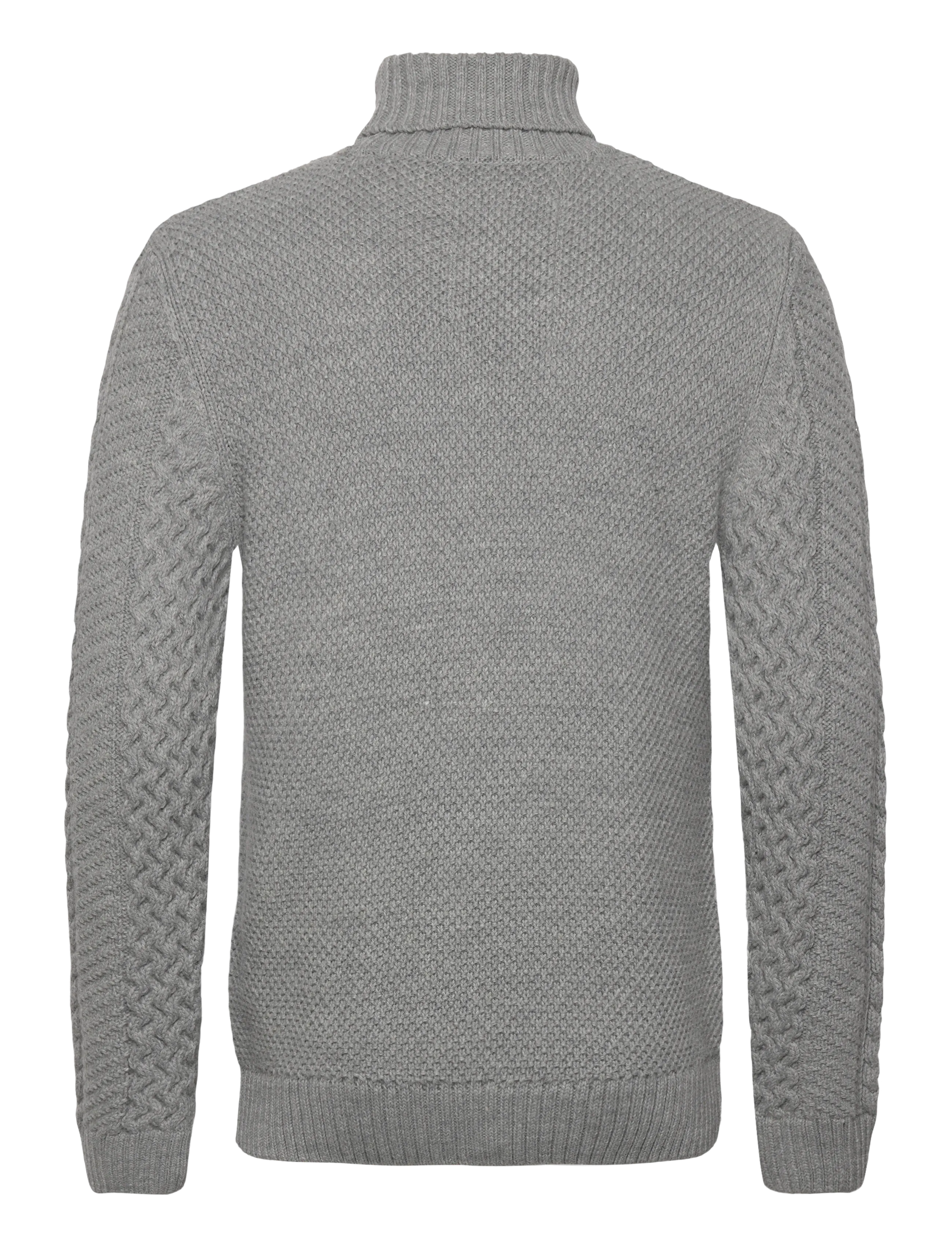 Superdry - JACOB CABLE ROLL NECK JUMPER - strik - mid grey - 2