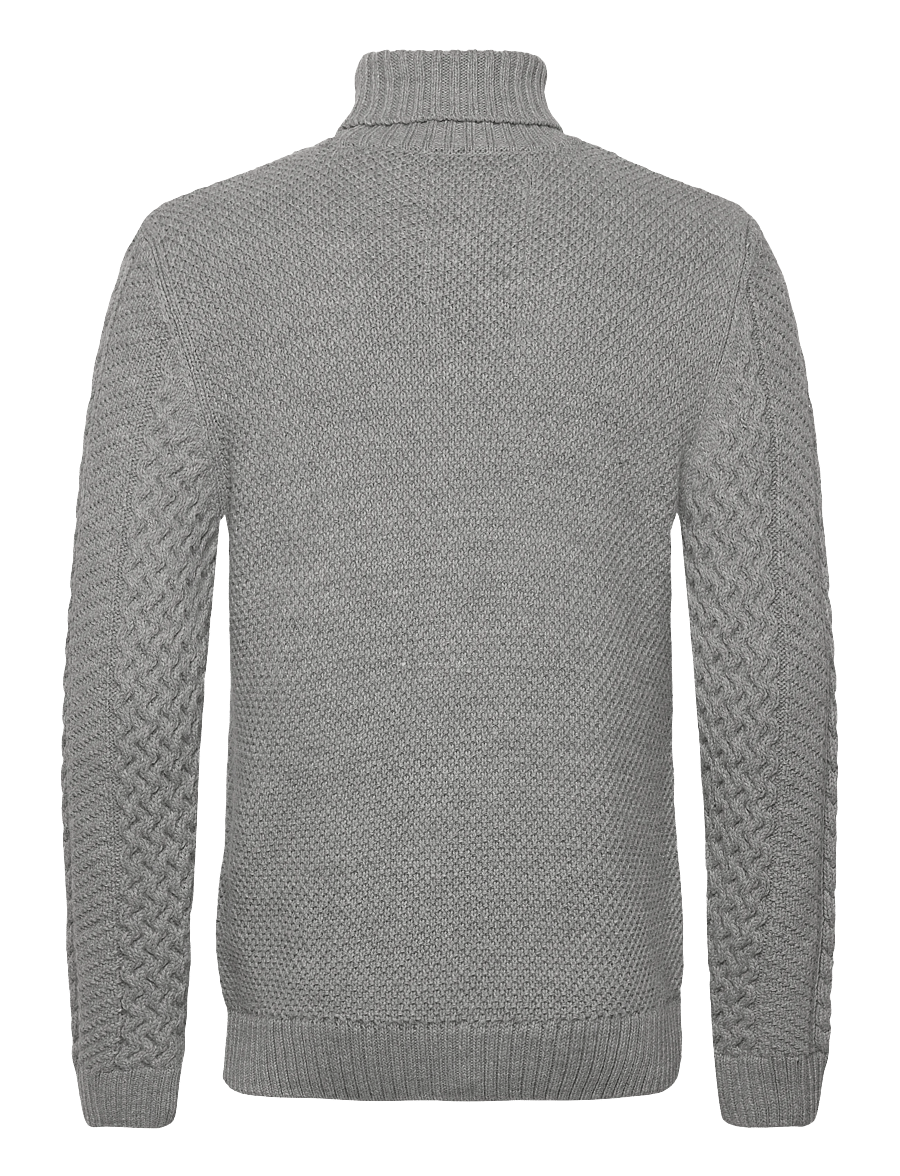 Superdry - JACOB CABLE ROLL NECK JUMPER - megztiniai su apvalia apykakle - mid grey - 2