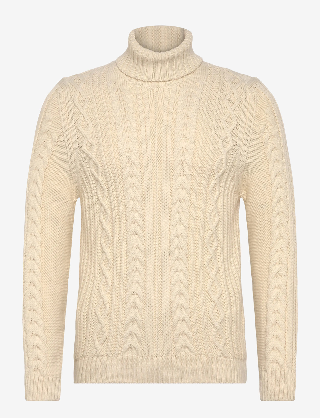 Superdry - JACOB CABLE ROLL NECK JUMPER - rund hals - winter white - 0