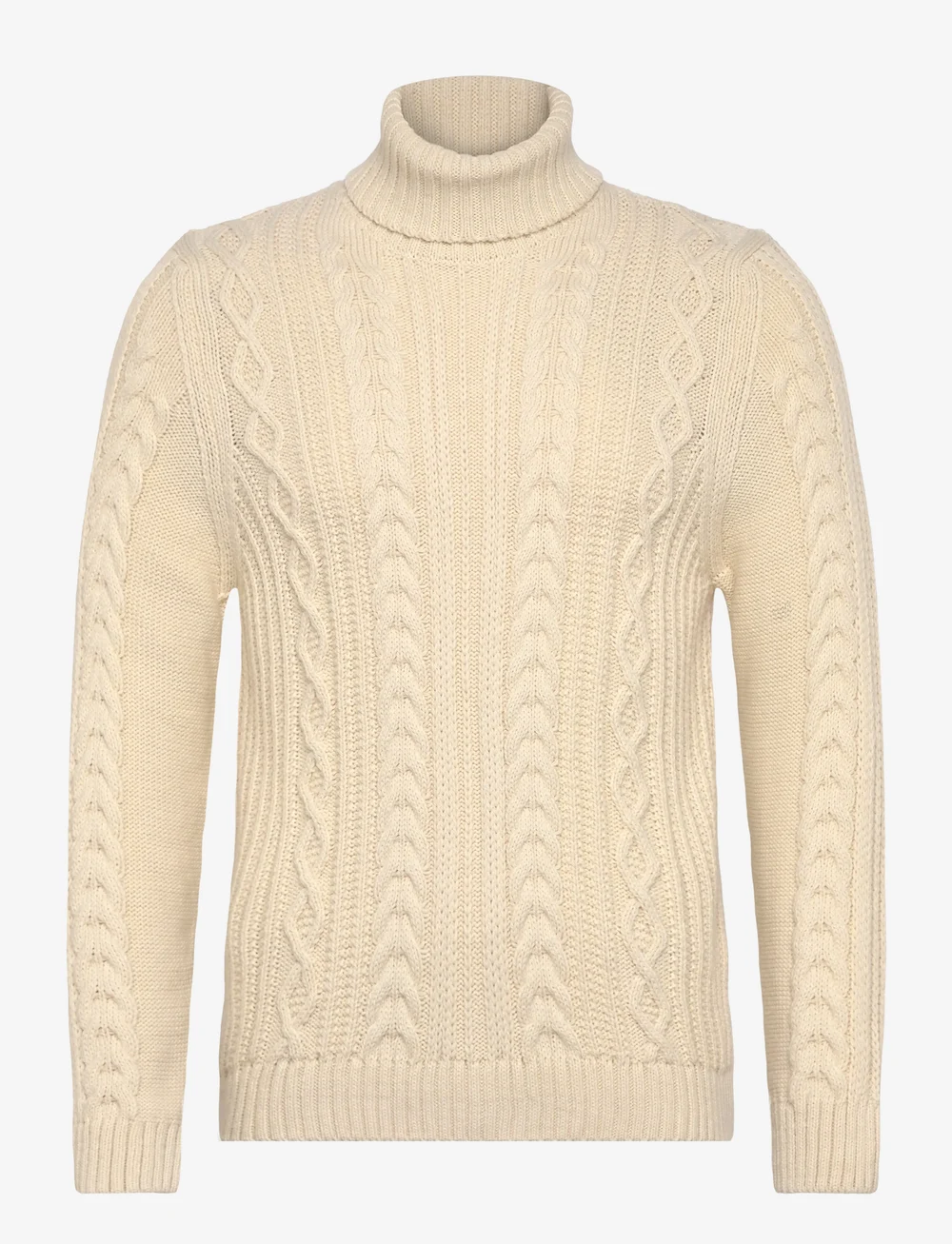 Superdry - JACOB CABLE ROLL NECK JUMPER - rund hals - winter white - 0