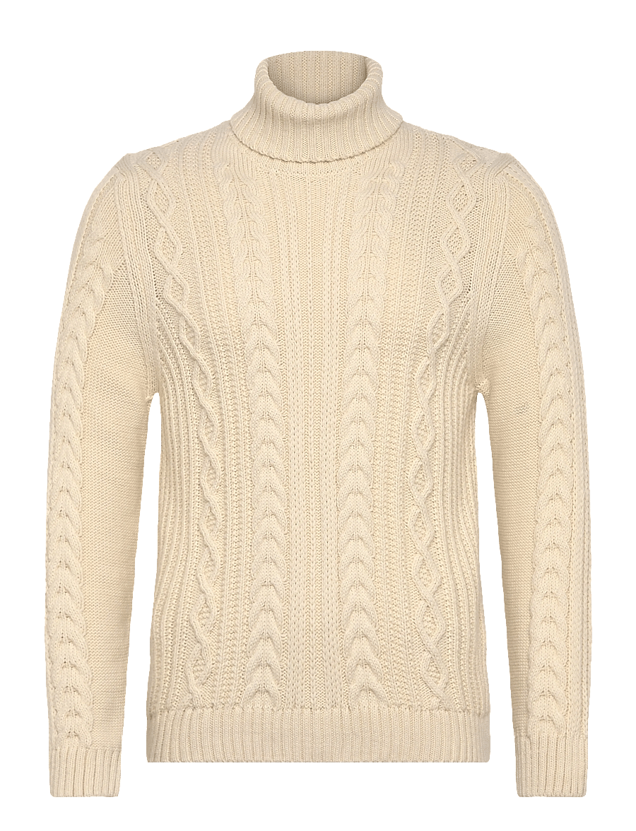 Superdry - JACOB CABLE ROLL NECK JUMPER - rundhalsad - winter white - 1