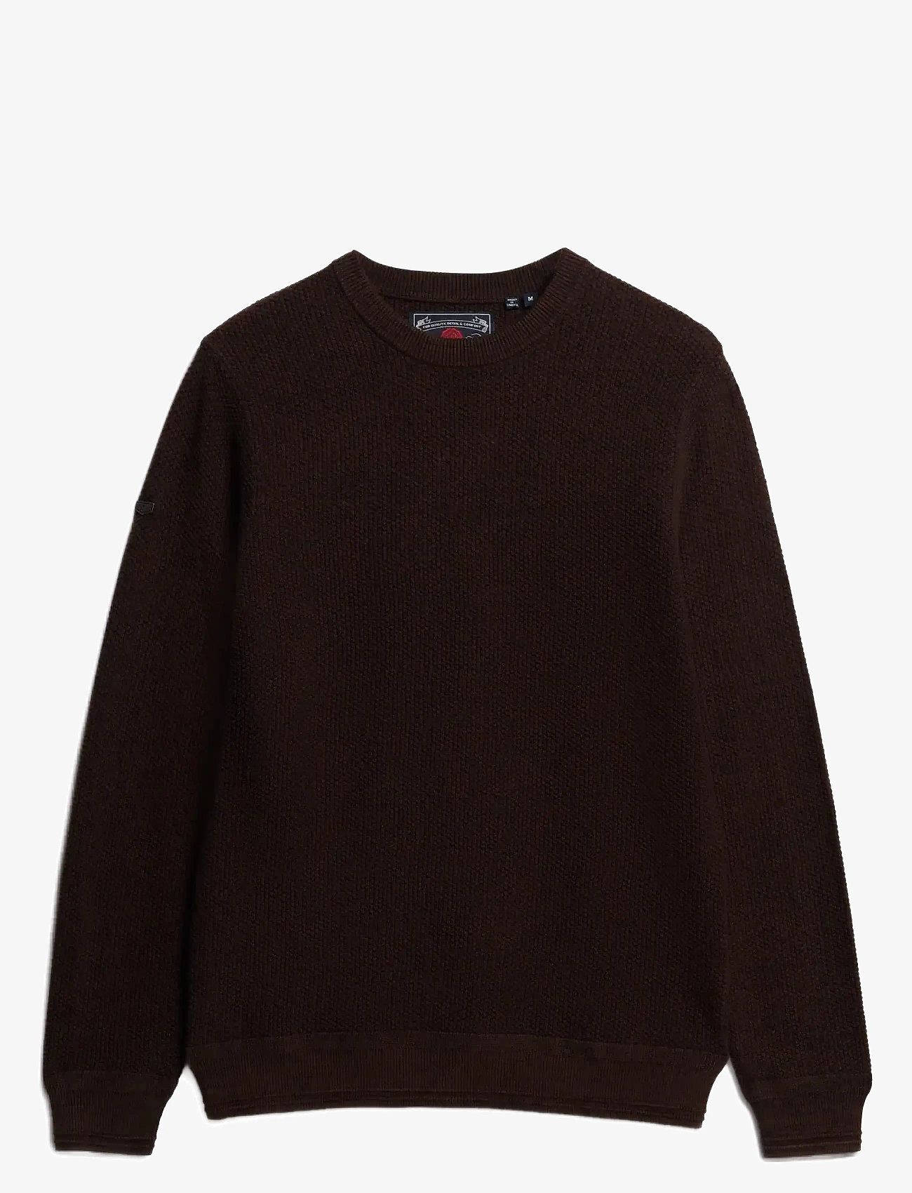 Superdry - LW COTTON TEXTURE JUMPER - rund hals - dark brown/black - 1