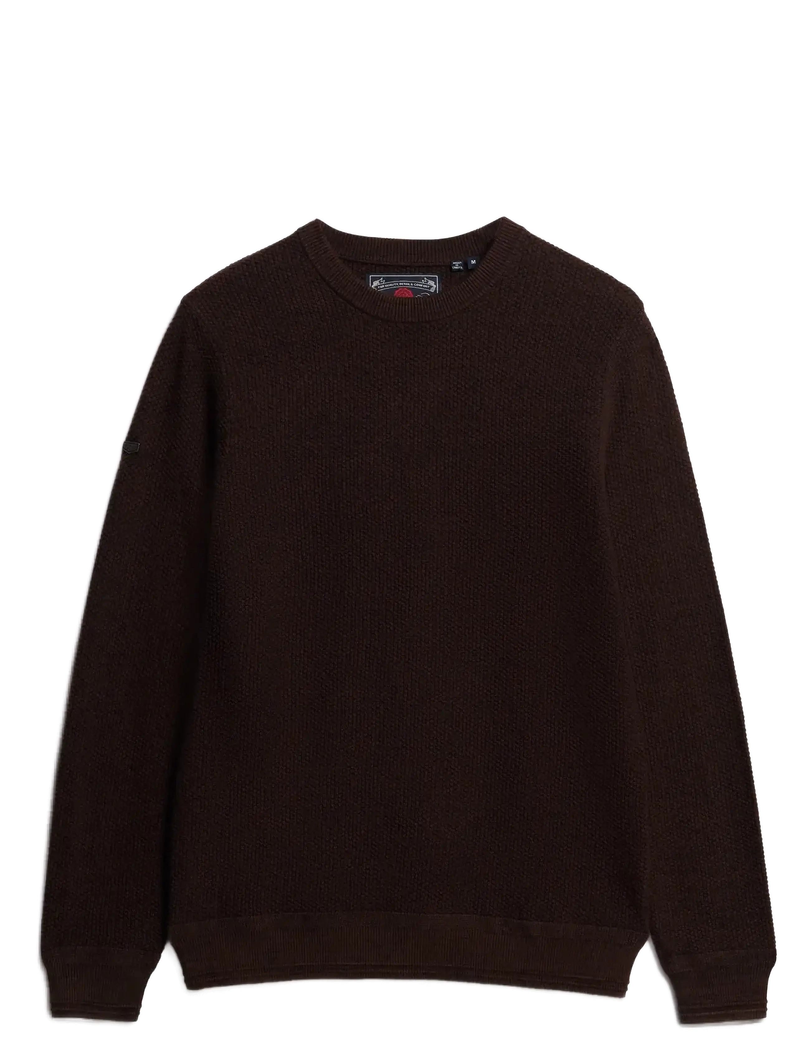 Superdry LW COTTON TEXTURE JUMPER - Strickmode - DARK BROWN/BLACK / brown