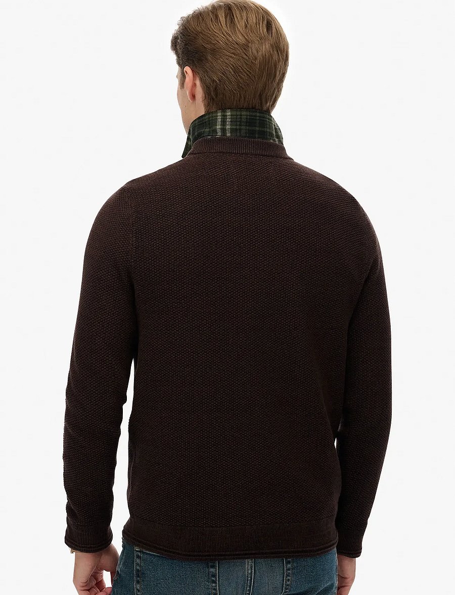 Superdry - LW COTTON TEXTURE JUMPER - round necks - dark brown/black - 5