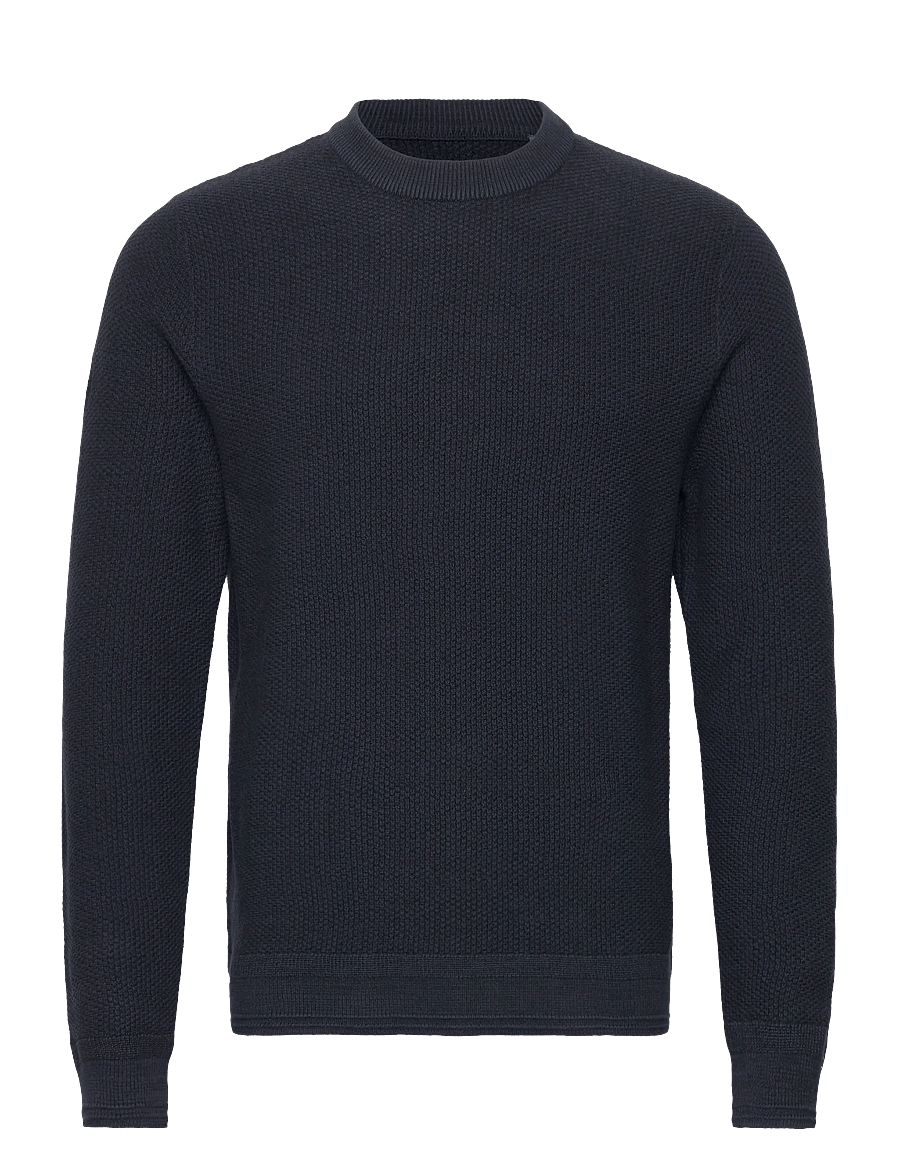 Superdry - LW COTTON TEXTURE JUMPER - rundhals - eclipse navy twist - 1
