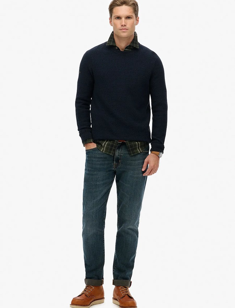 Superdry - LW COTTON TEXTURE JUMPER - rundhals - eclipse navy twist - 3