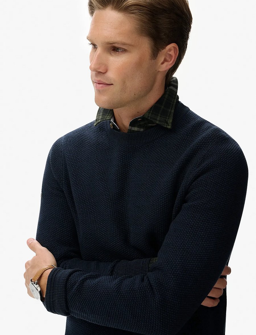 Superdry - LW COTTON TEXTURE JUMPER - rundhals - eclipse navy twist - 4