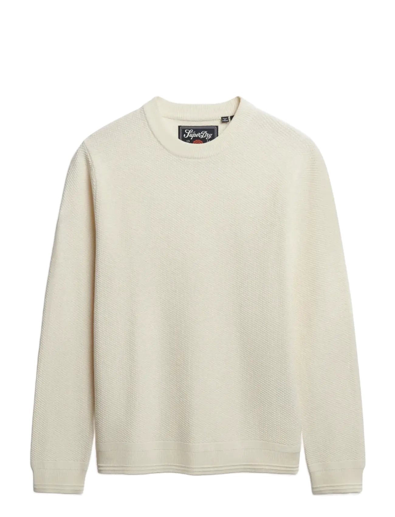 SUPERDRY Lw Baumwolle Texture Jumper Weiß - L - Herren