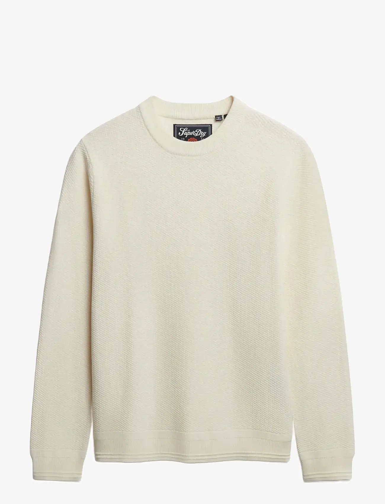 Superdry - LW COTTON TEXTURE JUMPER - rundhalsad - off white - 1