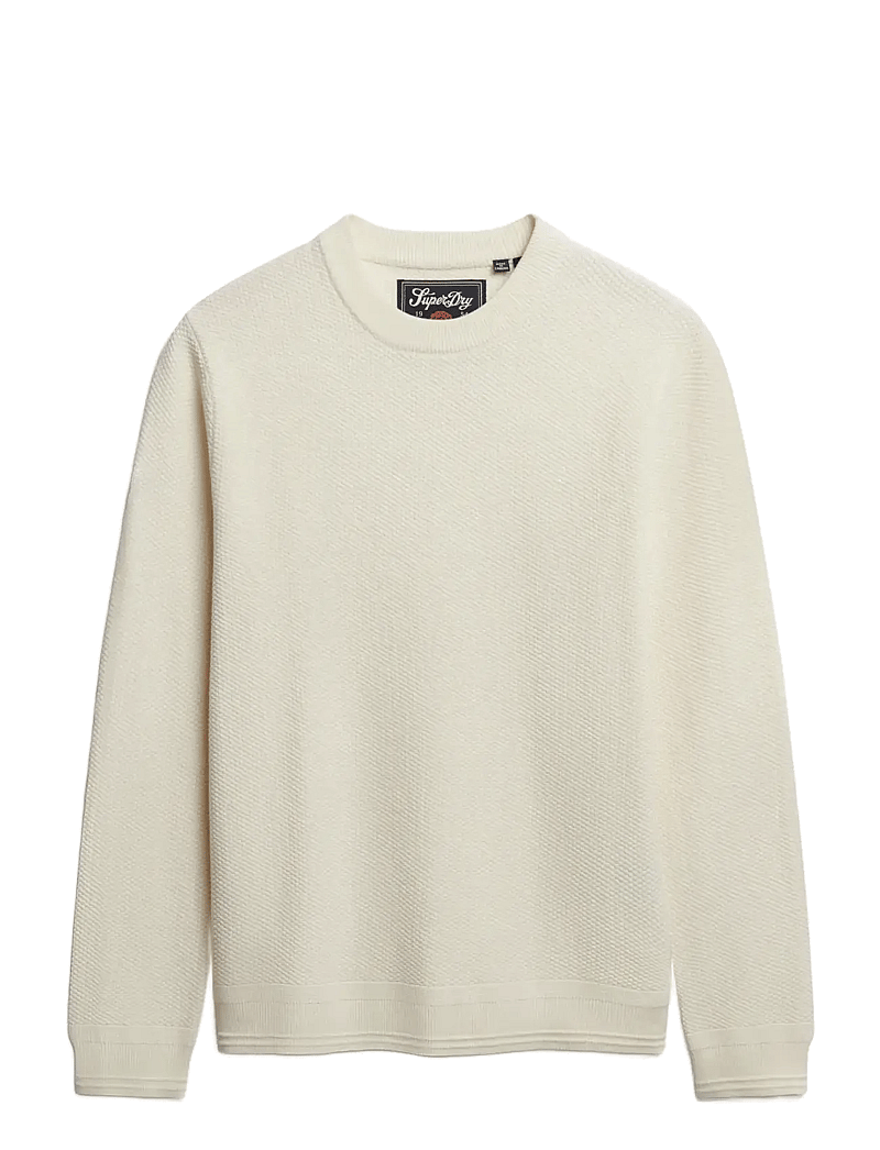 Superdry - LW COTTON TEXTURE JUMPER - rundhalsad - off white - 1