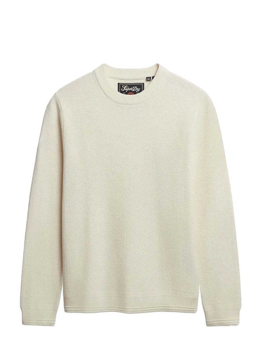 Superdry - LW COTTON TEXTURE JUMPER - rundhals - off white - 1