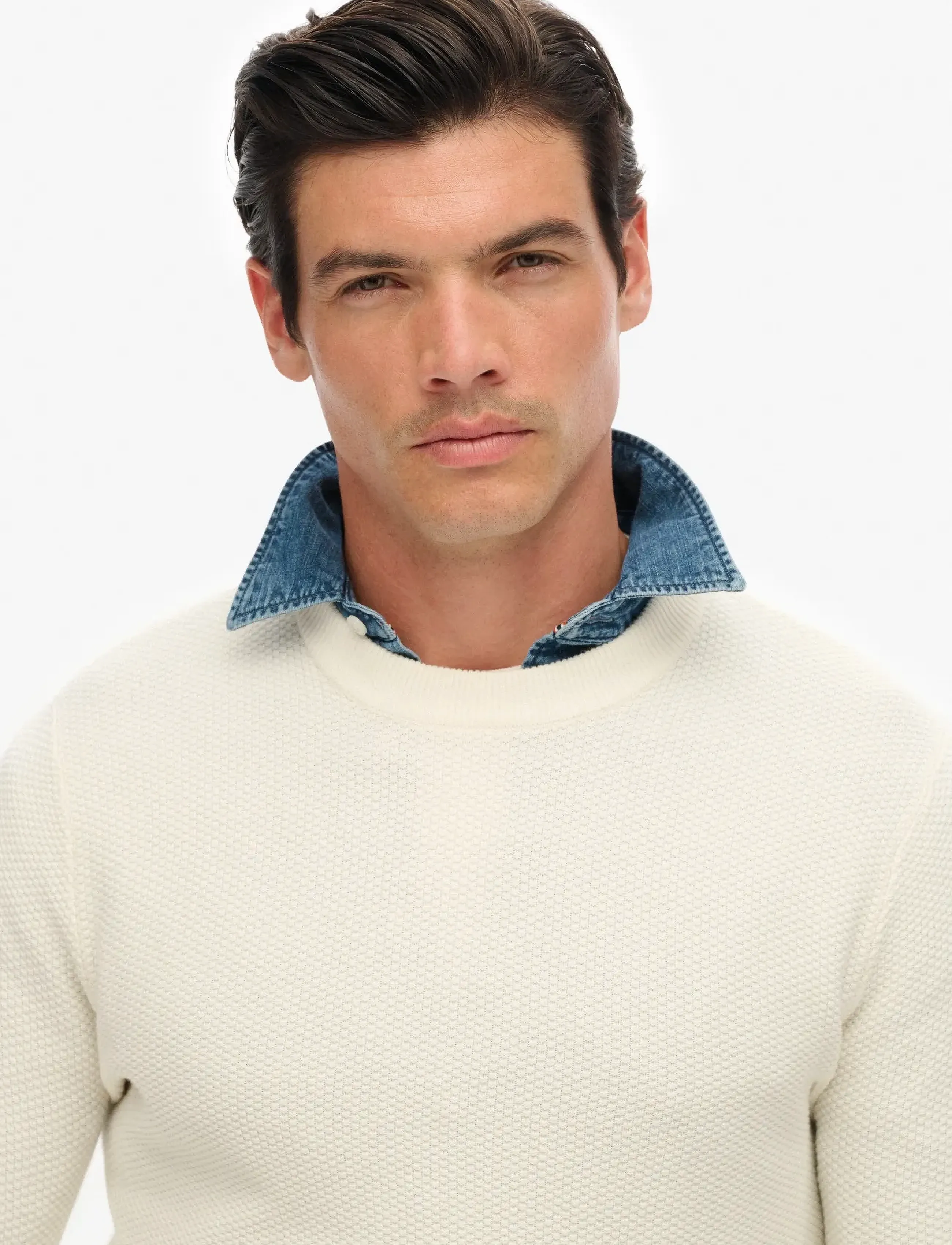 Superdry - LW COTTON TEXTURE JUMPER - rundhals - off white - 2