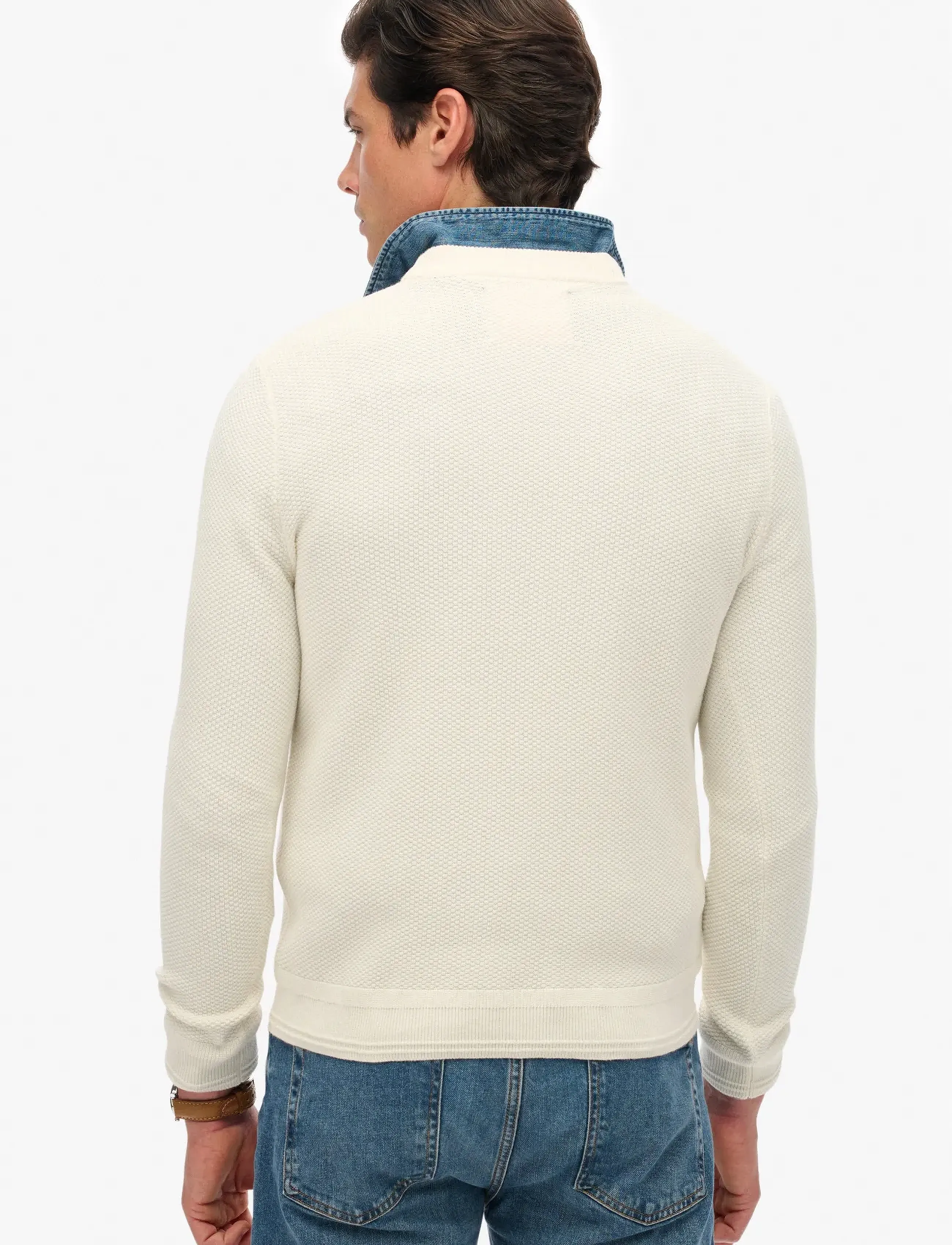 Superdry - LW COTTON TEXTURE JUMPER - rundhals - off white - 5