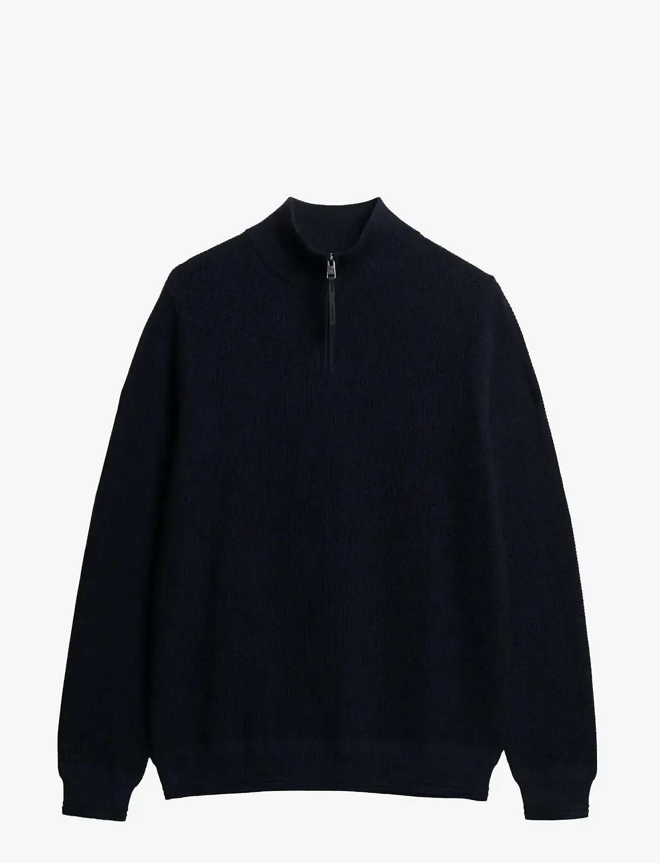 Superdry - LW COTTON TEXTURE HALF ZIP - tõmblukk-kaelusega džemprid - eclipse navy twist - 1