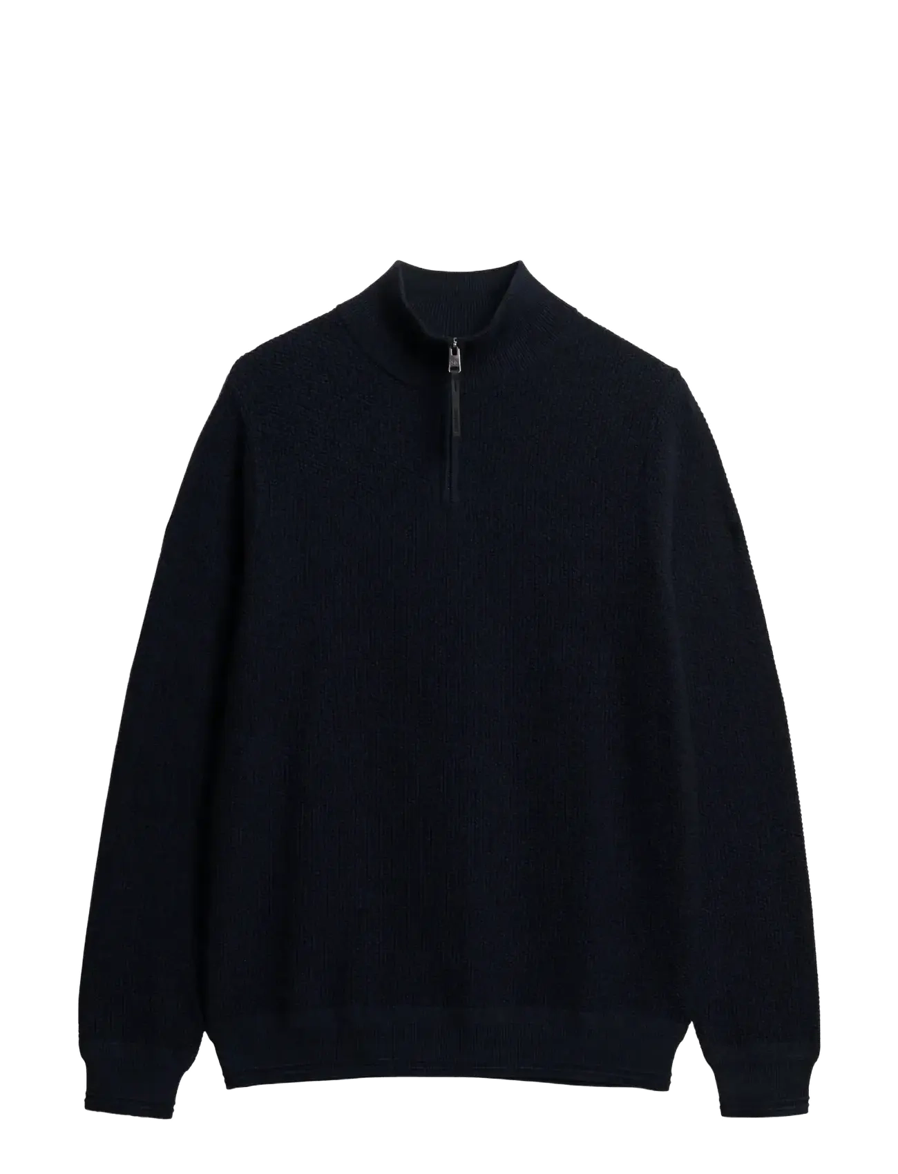 Superdry LW COTTON TEXTURE HALF ZIP - Strickmode - ECLIPSE NAVY TWIST / navy