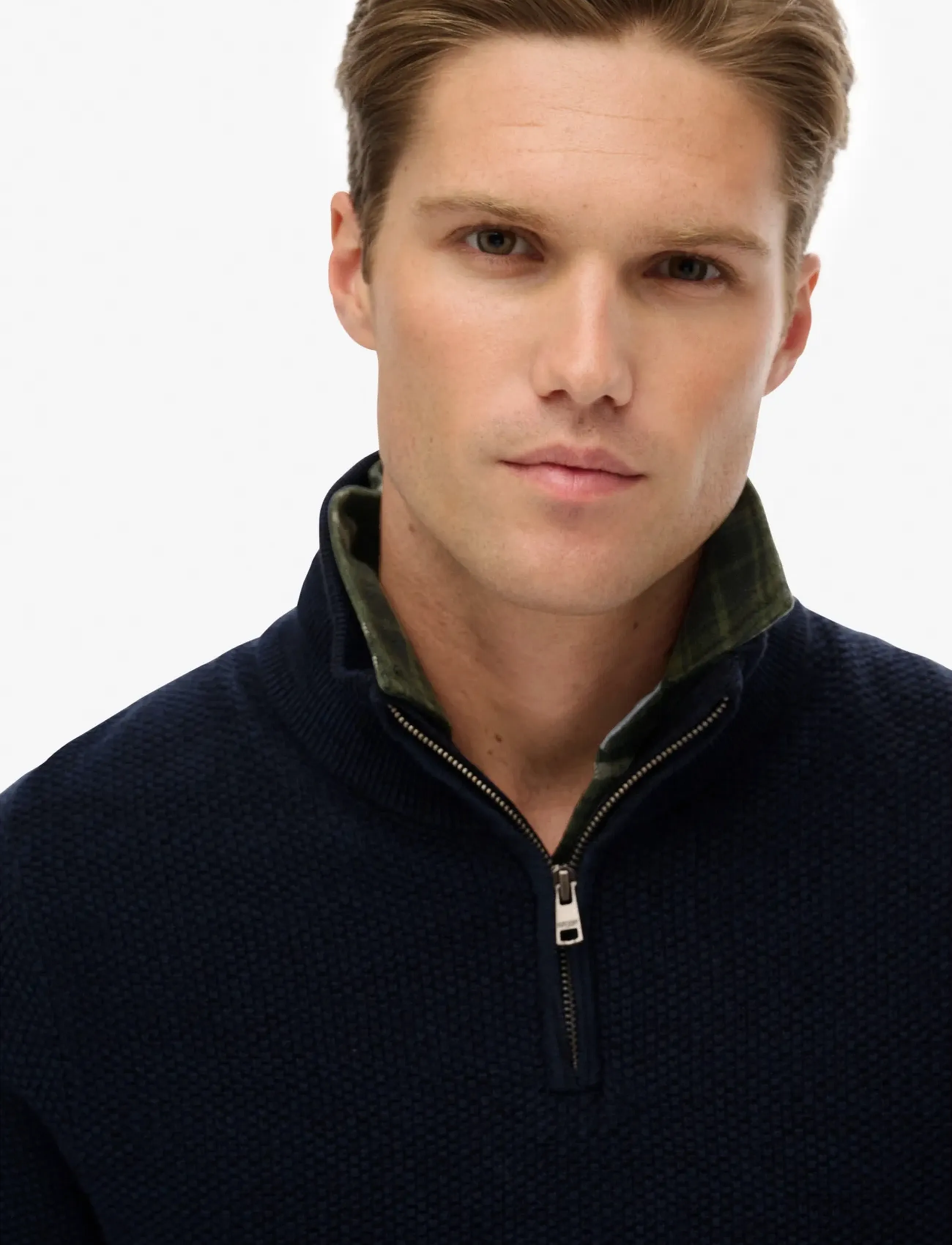 Superdry - LW COTTON TEXTURE HALF ZIP - herren - eclipse navy twist - 2