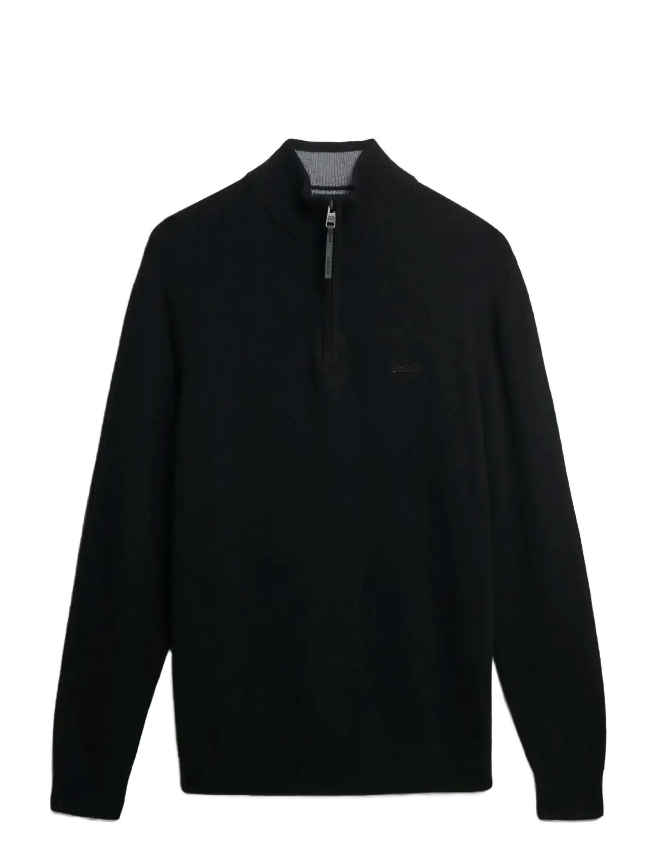 SUPERDRY Wolle Blend Half Zip Jumper Schwarz - L - Herren