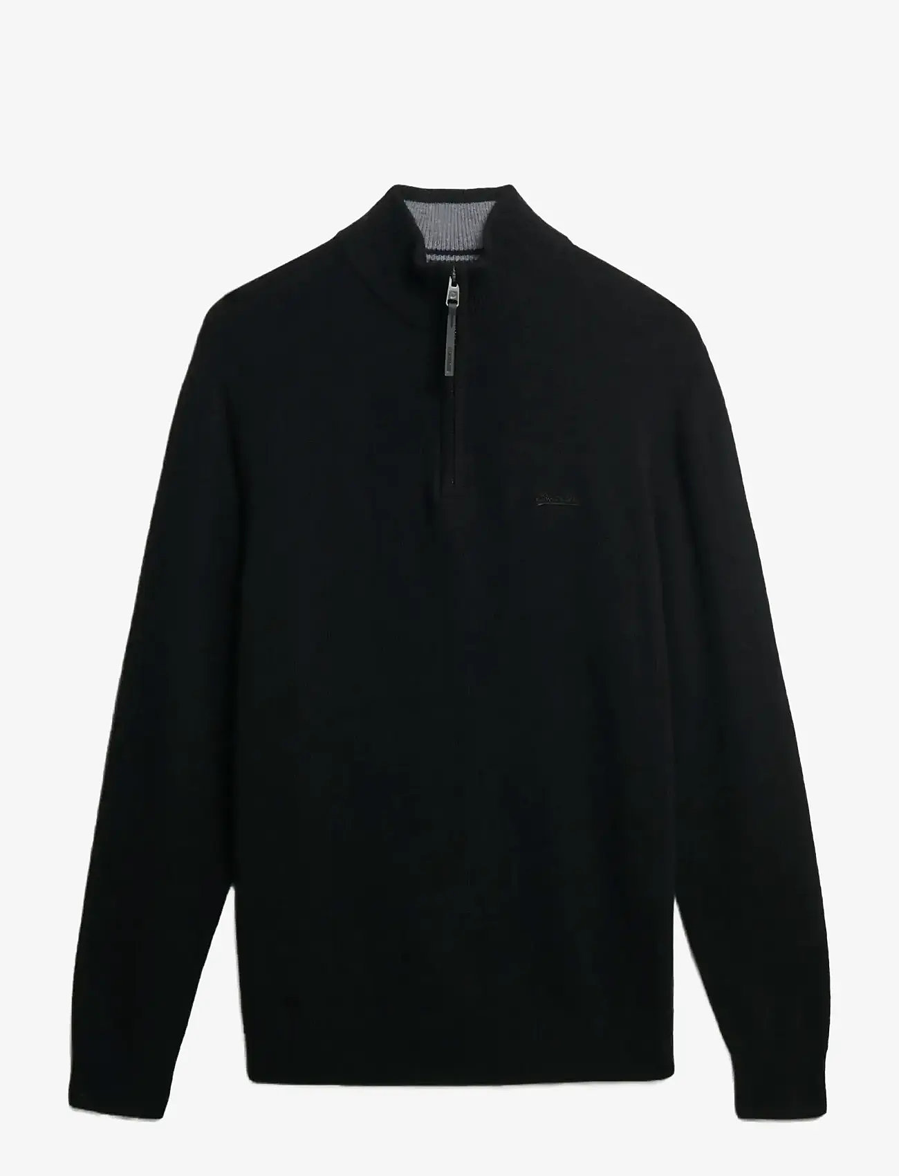 Superdry - WOOL BLEND HALF ZIP JUMPER - herbstliche kleidung - black - 0