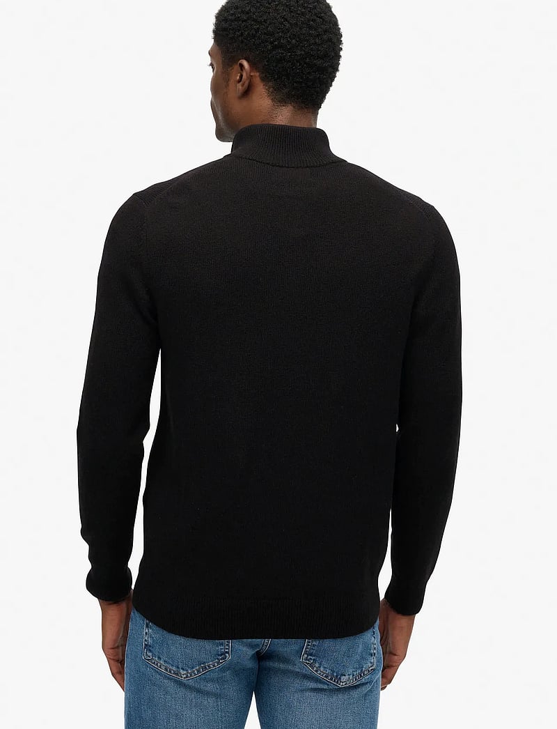 Superdry - WOOL BLEND HALF ZIP JUMPER - tõmblukk-kaelusega džemprid - black - 5