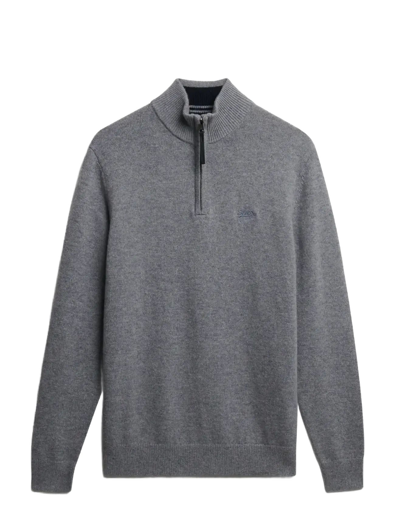 SUPERDRY Wolle Blend Half Zip Jumper Grau - XL - Herren