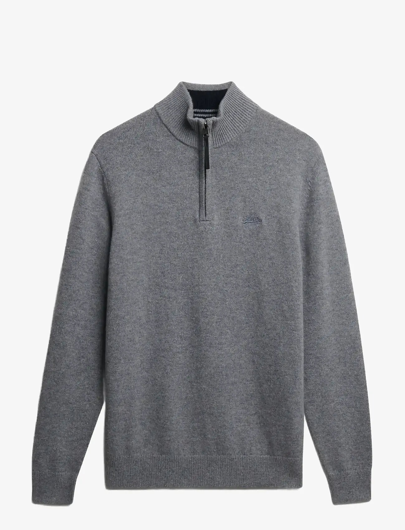 Superdry - WOOL BLEND HALF ZIP JUMPER - efterårstøj - blue grey marl - 1