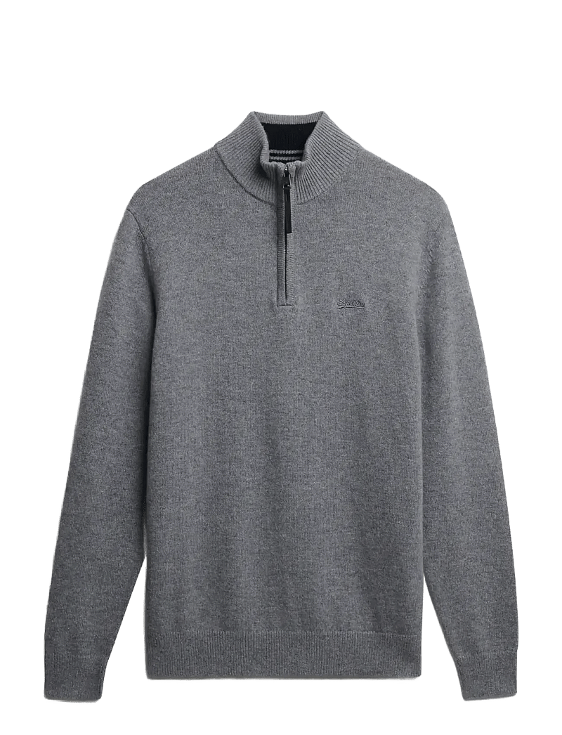 Superdry - WOOL BLEND HALF ZIP JUMPER - halfzip strik - blue grey marl - 1