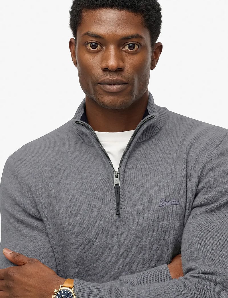 Superdry - WOOL BLEND HALF ZIP JUMPER - halfzip strik - blue grey marl - 2