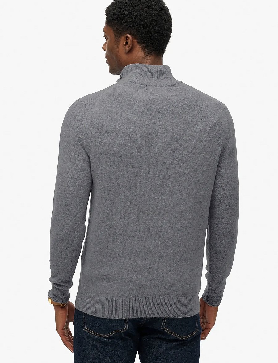 Superdry - WOOL BLEND HALF ZIP JUMPER - tõmblukk-kaelusega džemprid - blue grey marl - 5